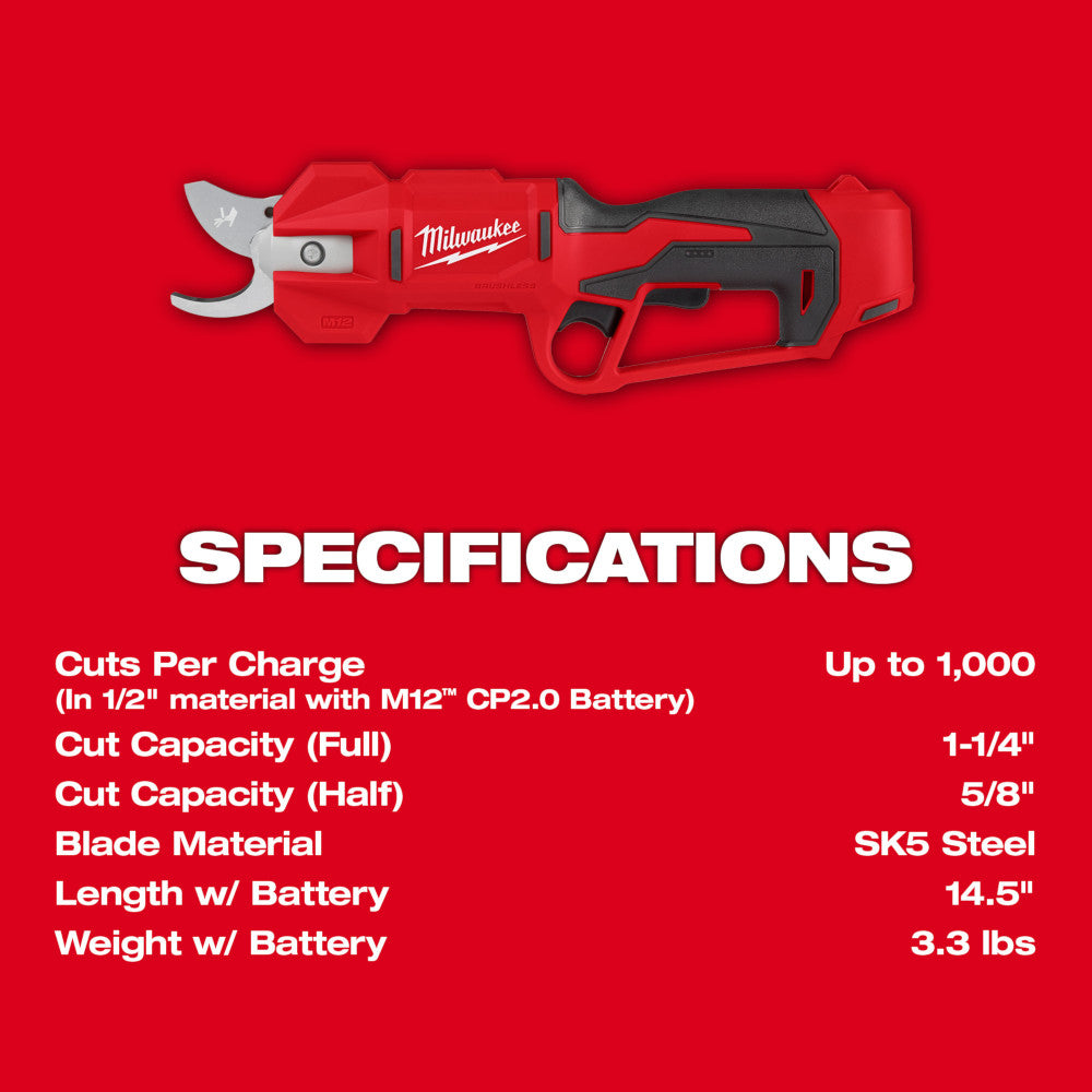 Milwaukee 2534-20 - M12™ Brushless Pruning Shears