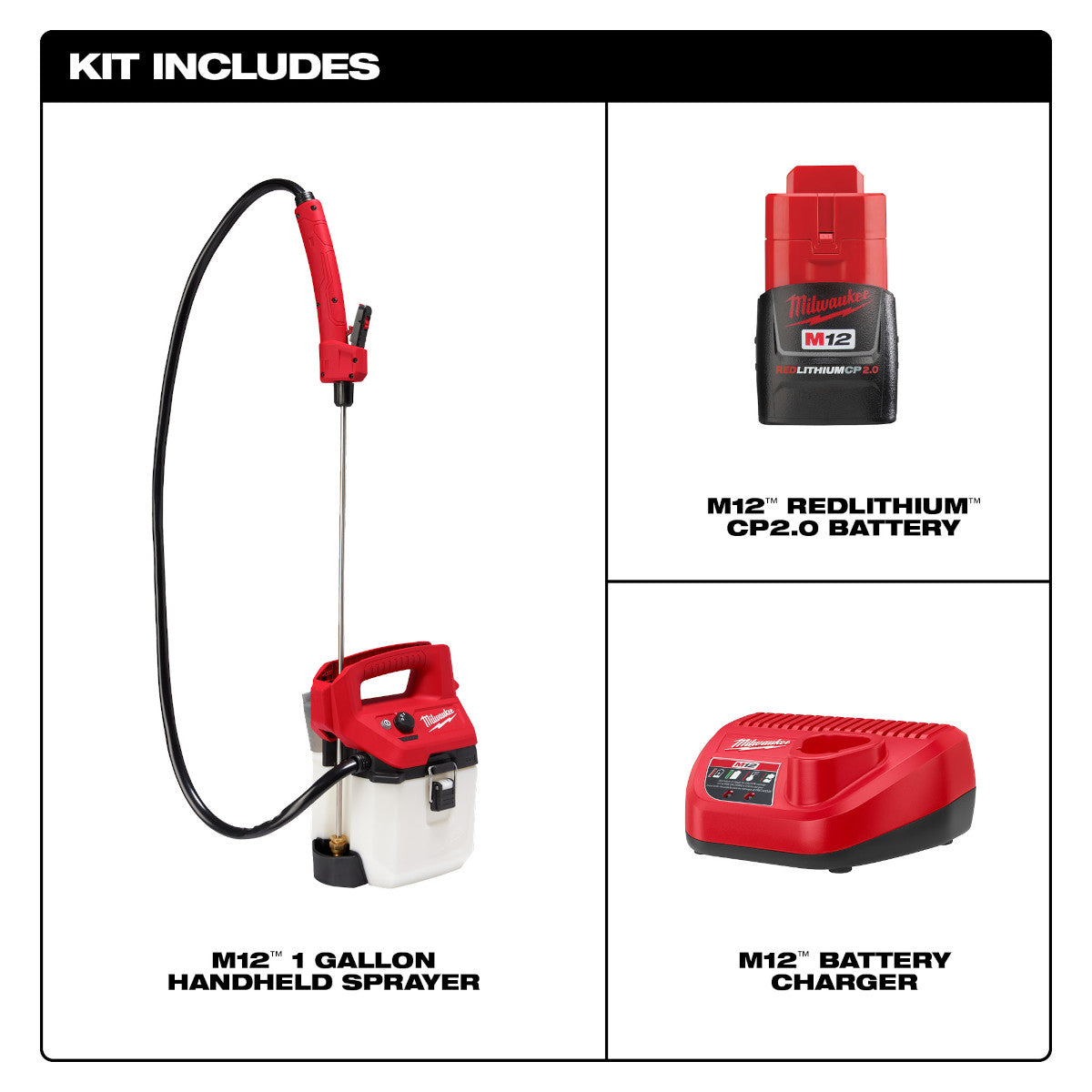 MILWAUKEE 2528-21G1  -  M12™ 1 Gallon Handheld Sprayer Kit