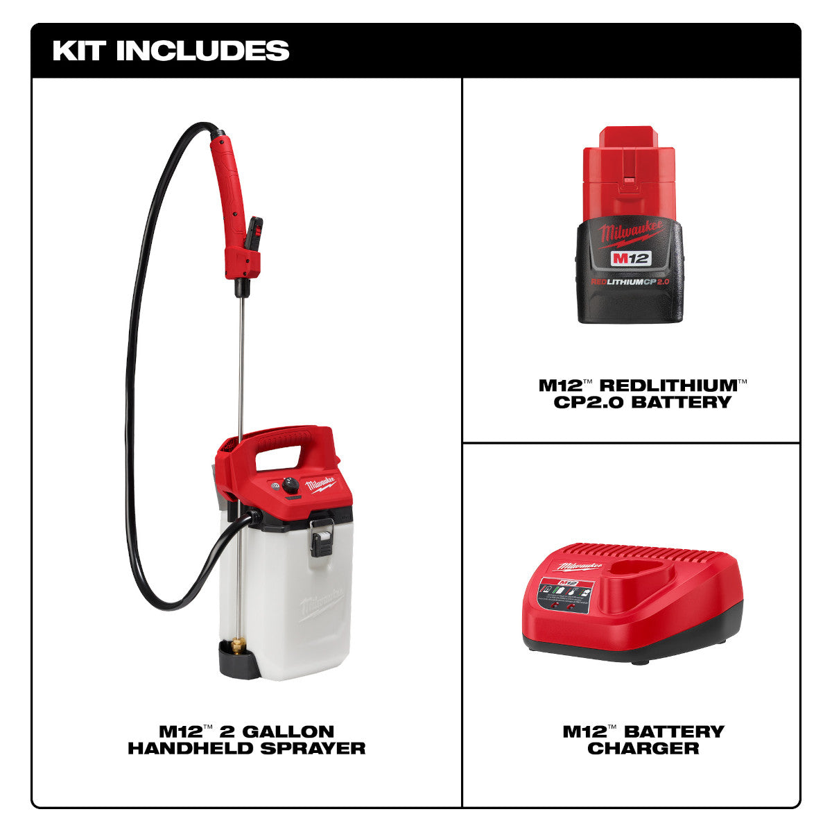 MILWAUKEE 2528-21G1  -  M12™ 1 Gallon Handheld Sprayer Kit