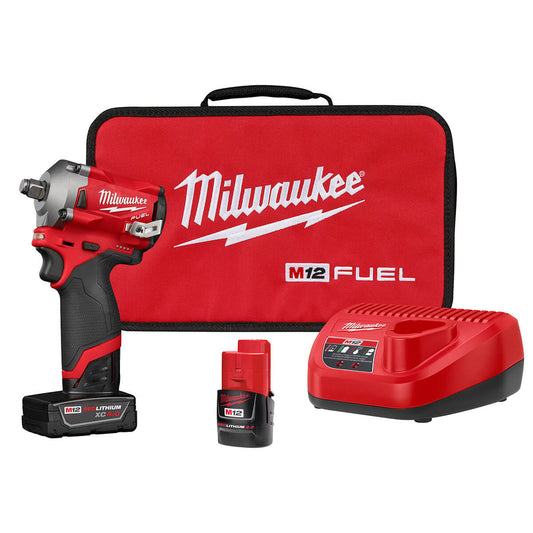 Miwlaukee 2555-22 - M12 FUEL Stubby 1/2" Impact Wrench Kit