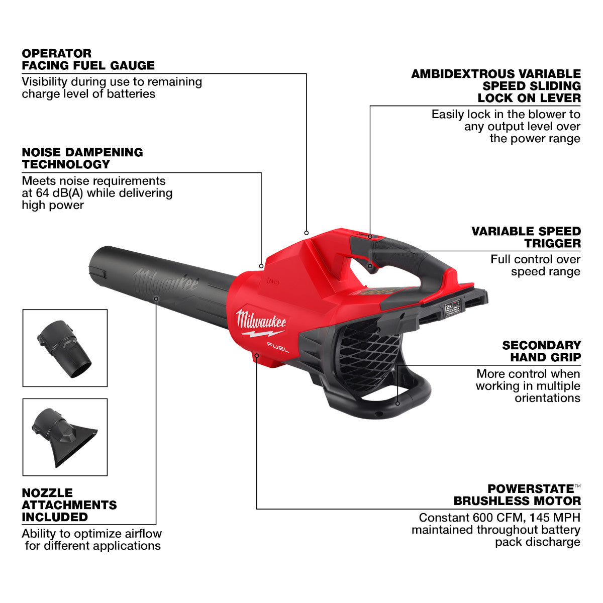 MILWAUKEE  2824-20  M18 FUEL™ Dual Battery Blower - Tool Only