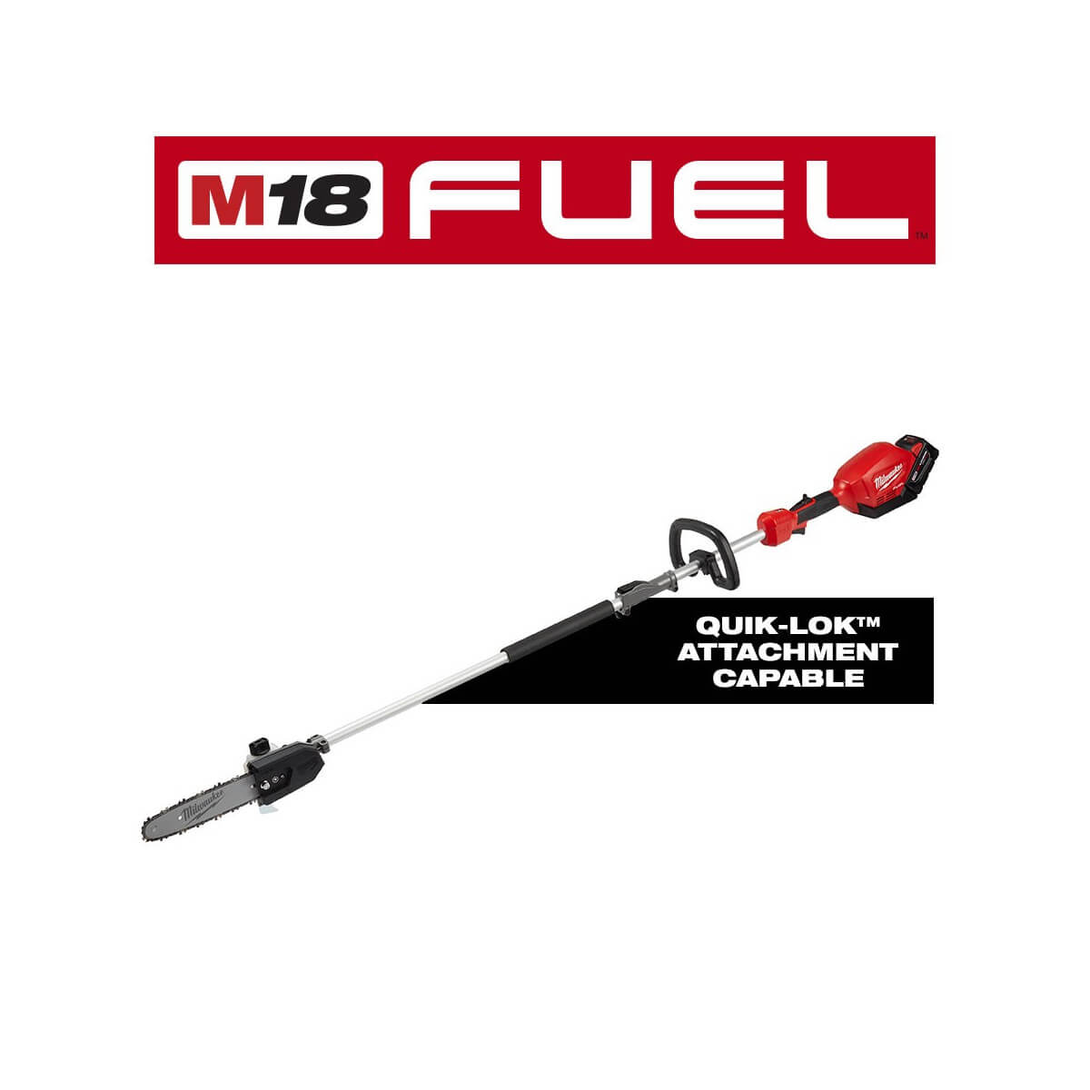 Milwaukee  2825-21PS  -  M18 FUEL™ 10" Pole Saw Kit w/ QUIK-LOK™ Attachment Capability