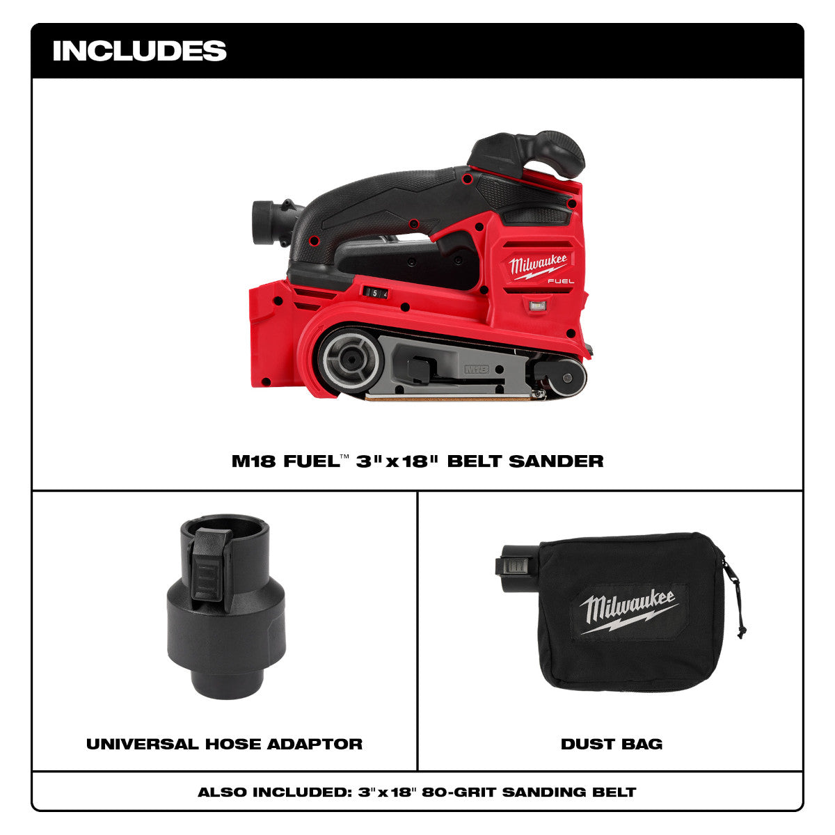 Milwaukee 2832-20  -  M18 FUEL™ 3"x18" Belt Sander