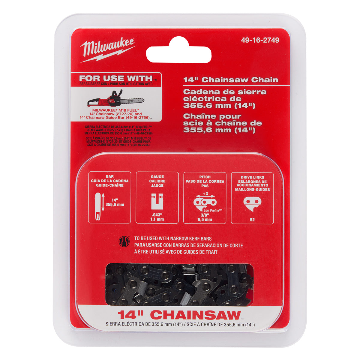 Milwaukee 49-16-2749 - 14" Chainsaw Chain