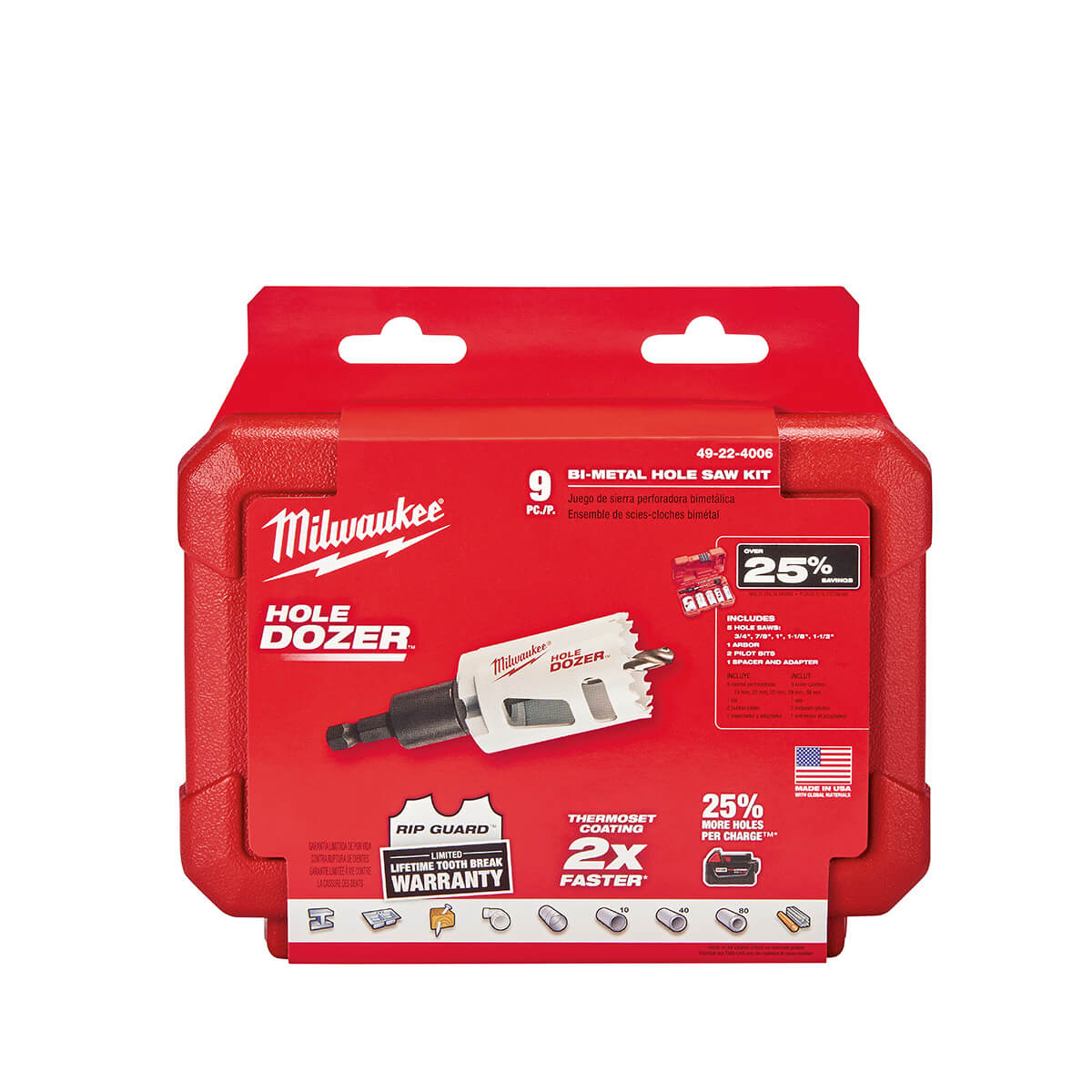 Milwaukee 49-22-4006 HOLE DOZER™ General-Purpose Hole Saw Kit - 9PC