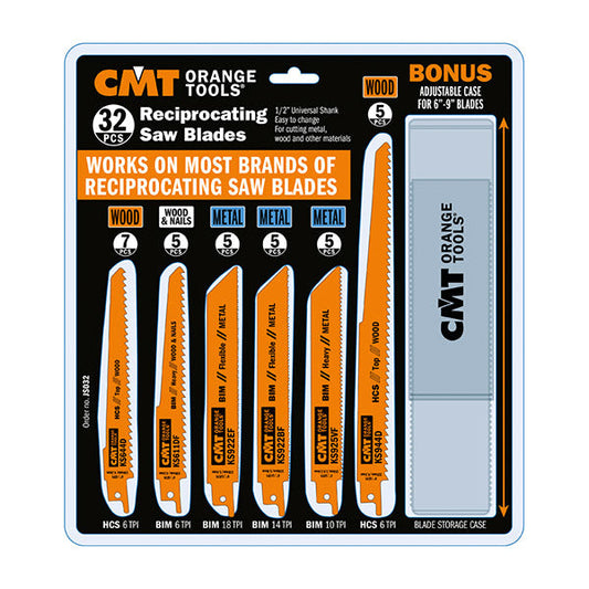 CMT S032- 32 PIECE RECIP SAW BLADES SET