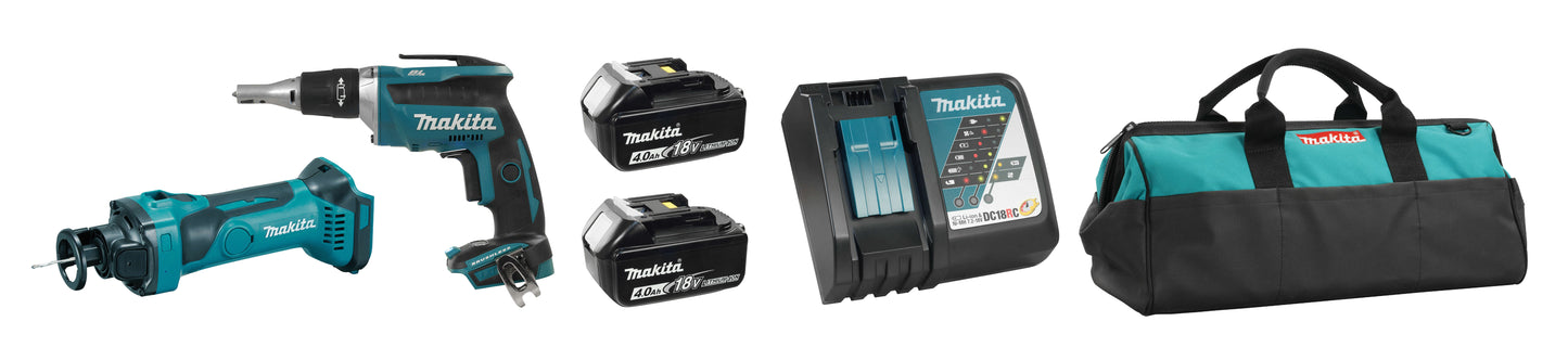 Makita DLX2089M 18V LXT 2 Piece Combo 4.0Ah Kit (DFS452Z/DCO180Z)