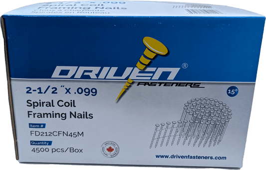 Five Dimensions FDC212-4.5M - 2'-1/2' Sprial Shank Coil Nails .099 4.5M