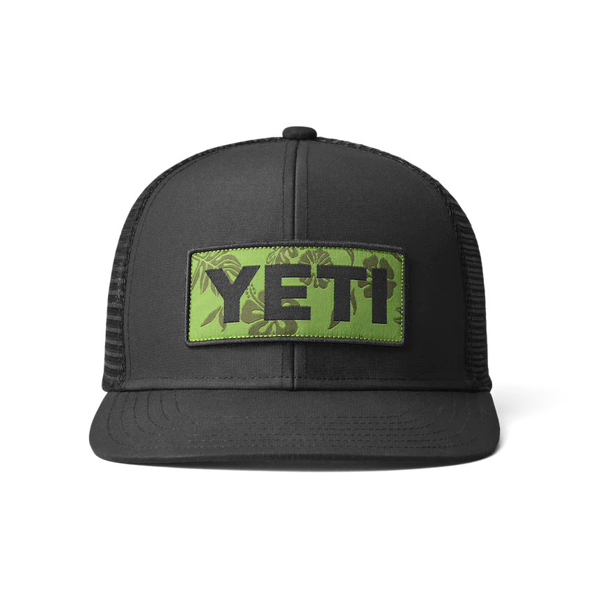 Yeti Floral Logo Badge Trucker Hat Black 52451