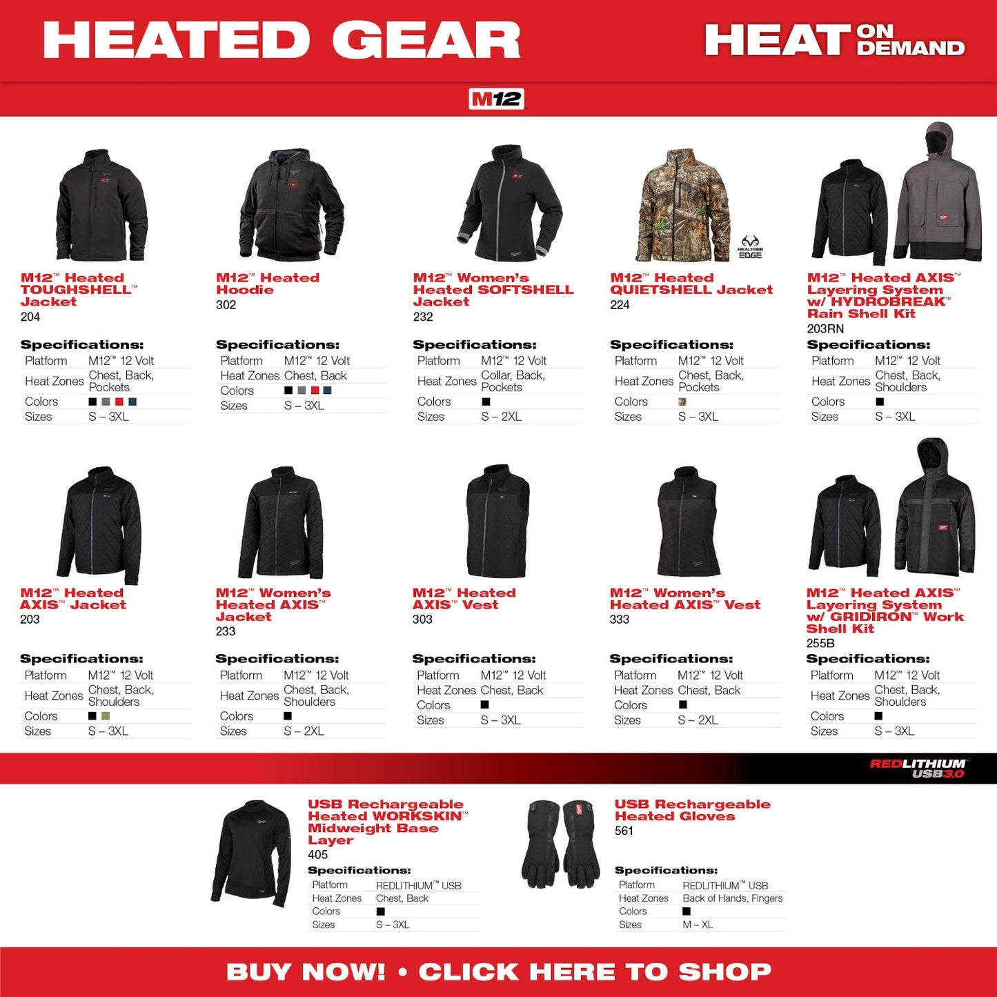 Milwauke 204 Series - M12™ Heated TOUGHSHELL™ Jacket