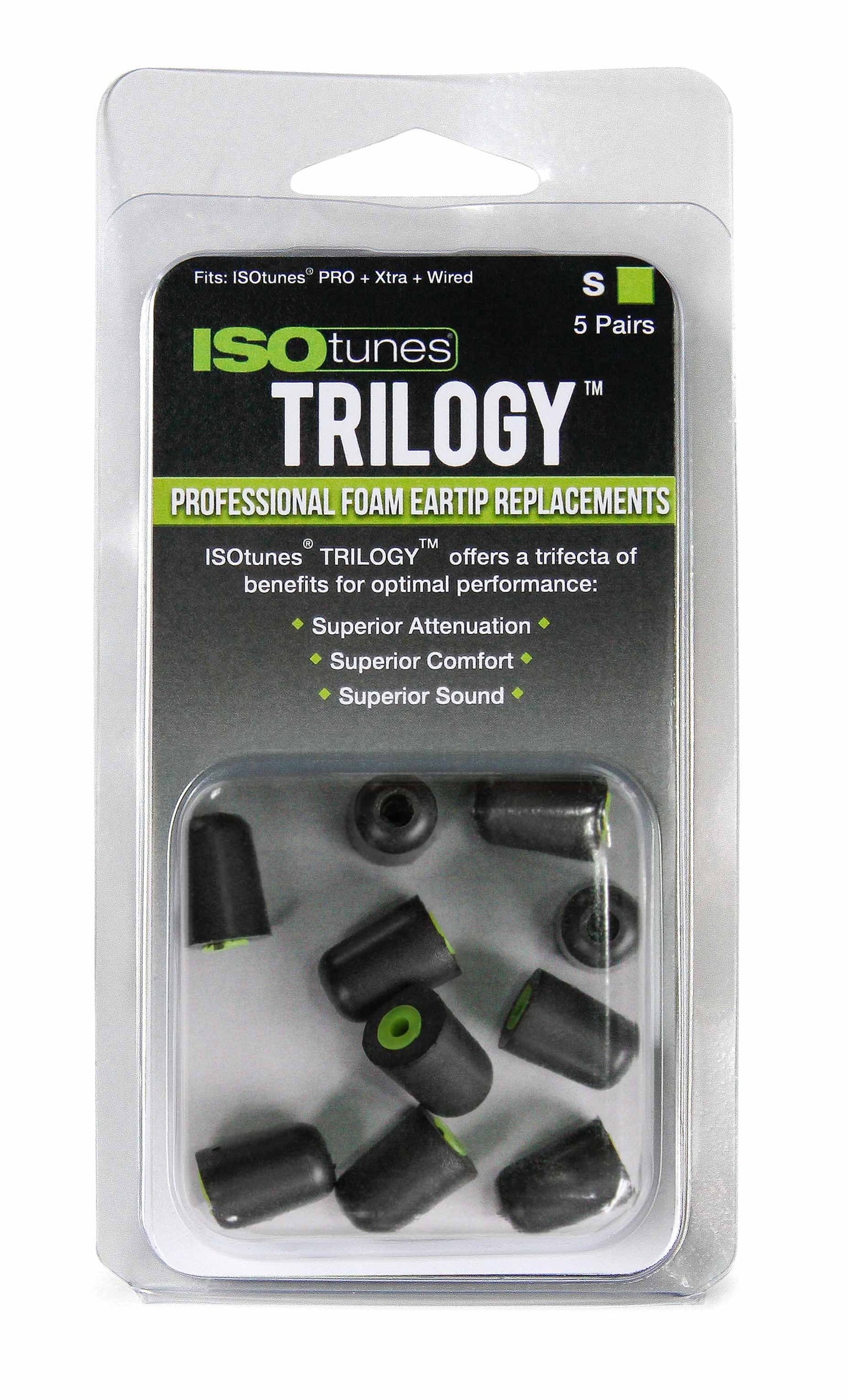 ISOtunes IT-51 TRILOGY Replacement Ear Tips (5 pair/pack) - Small Size