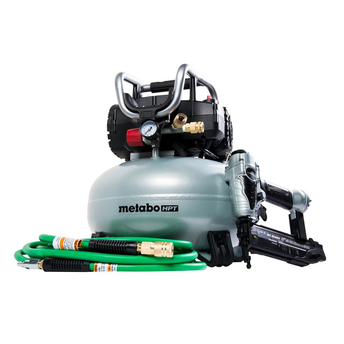 METABO  -  KNT50AB - Hitachi Brad Nailer & Compressor Combo Kit