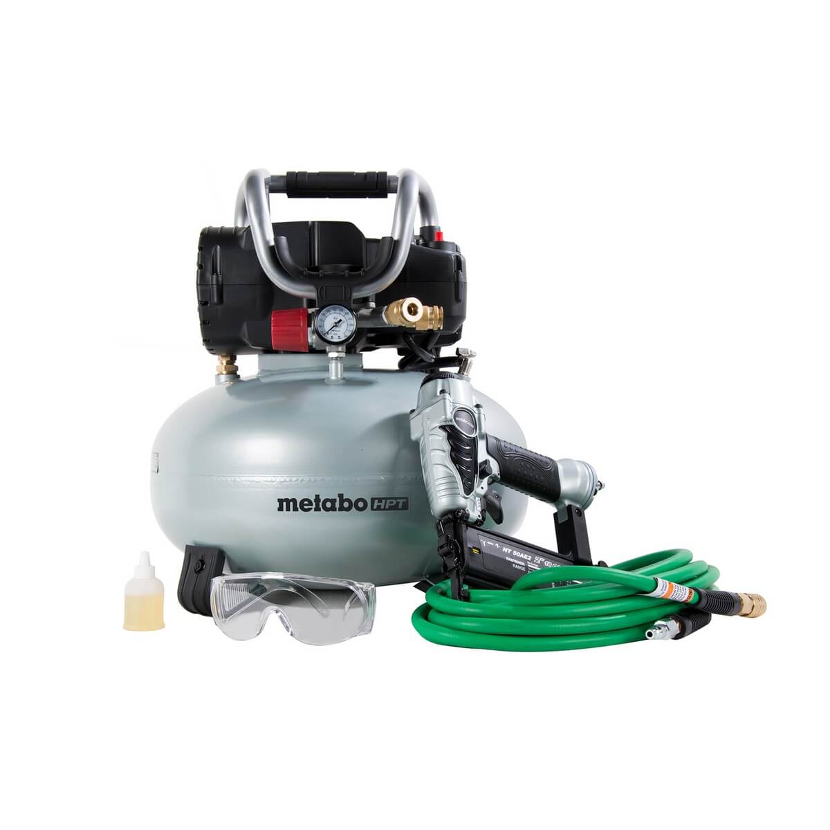 METABO  -  KNT50AB - Hitachi Brad Nailer & Compressor Combo Kit