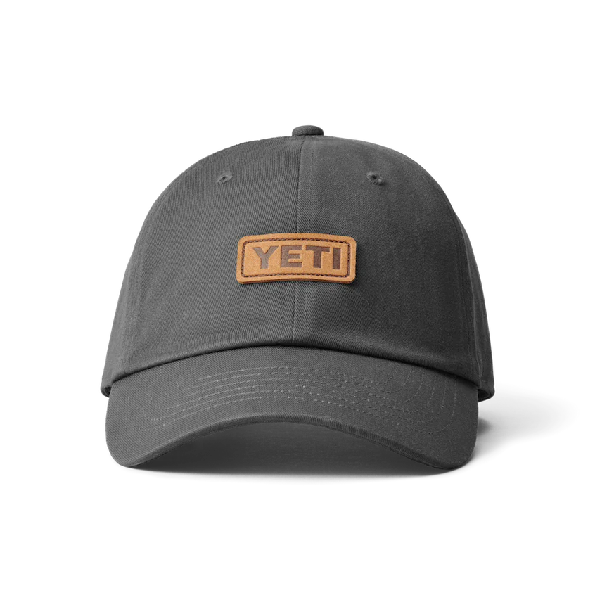 Yeti Leather Logo Badge Dark Gray Hat 52409