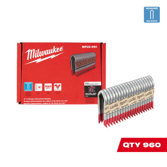 MILWAUKEE MPU2-960 - 2 INCH 9 GAUGE GALVANIZED STAPLES