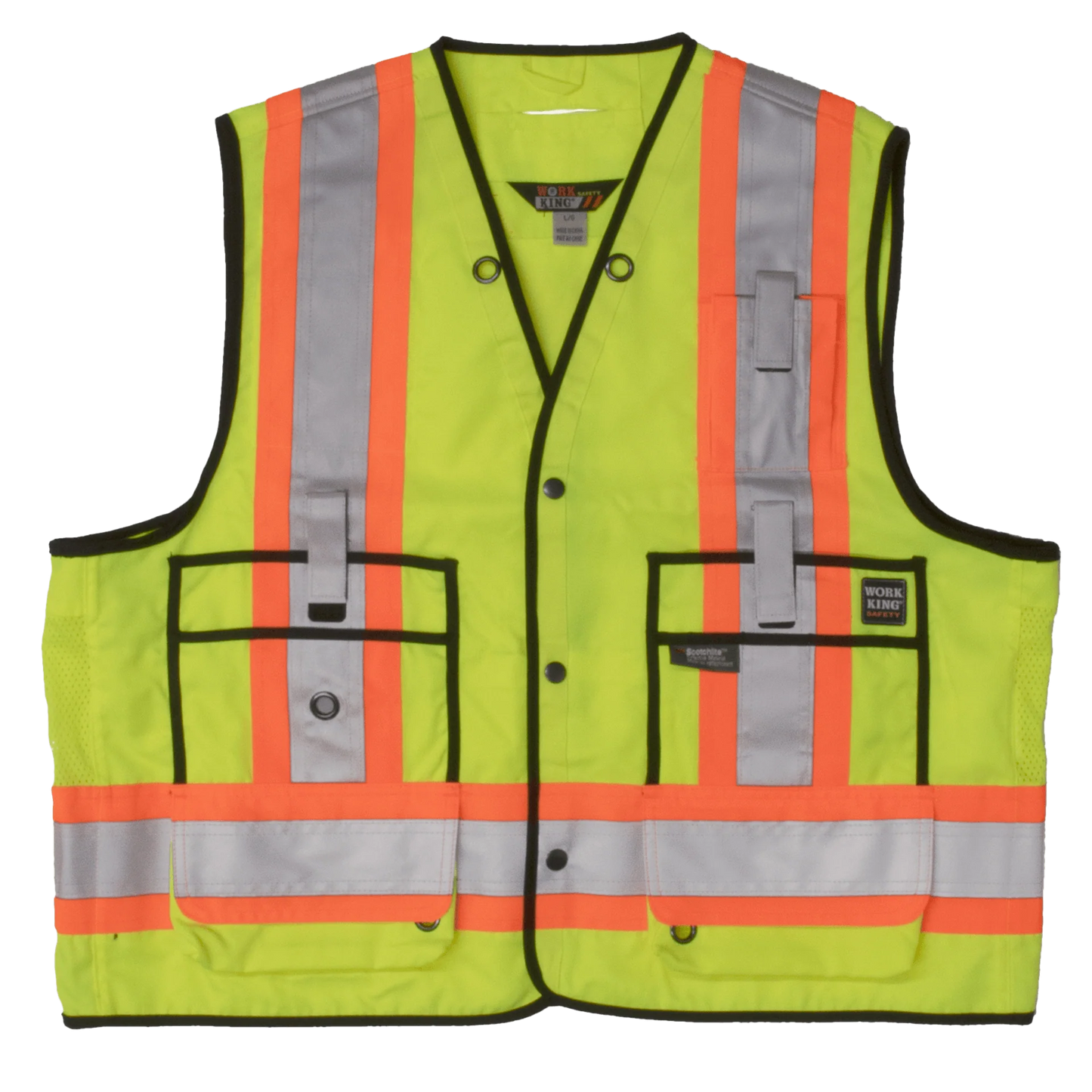 Work King High Visibility Work Surveyor Vest (by Tough Duck) s313