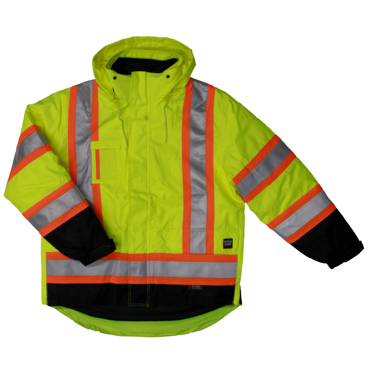 Work King High Visibility Work Lined 5-In-1 Jacket S426 by Tough Duck