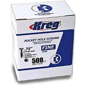 ***Kreg, SPS-F075-500 Pocket Hole Screws, 3/4-inch Fine 500pk 12511