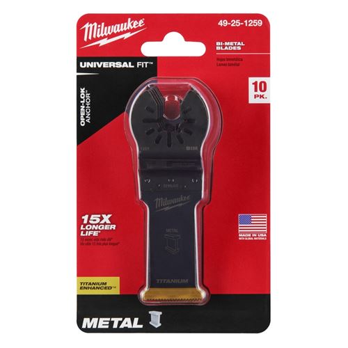 Milwaukee 49-25-1259 OPEN-LOK 1-1/8 in Titanium Enhanced Bi-Metal Metal Blades 10 Pk