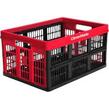 CLEVERMADE, Red Collapsible Storage Crate 45L 044105060