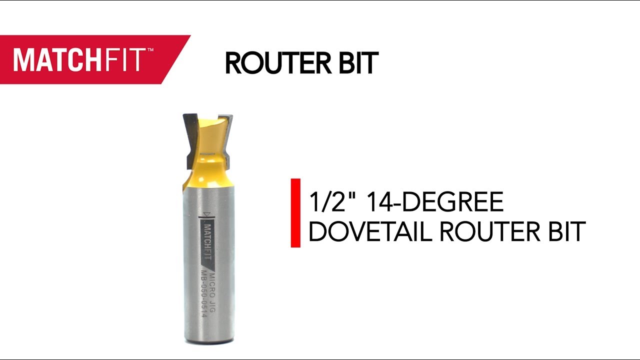 MICROJIG MB-050-0514  - MATCHFIT Dovetail Router Bit (1/2"-14°)