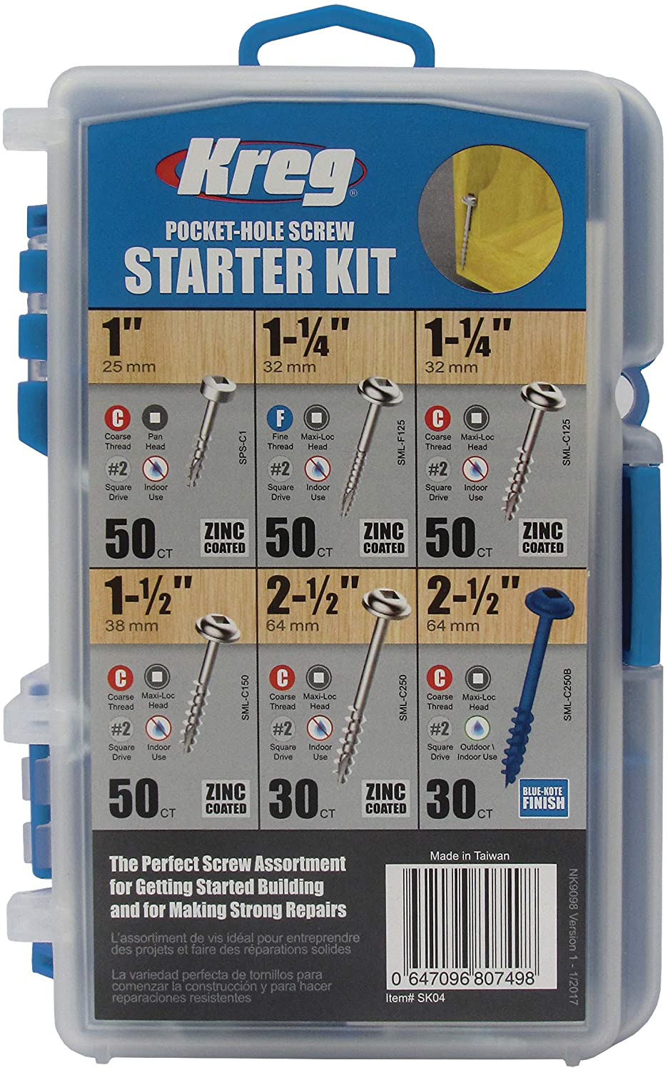 ***Kreg, SK04 Pocket-Hole Screw Starter Kit 13000*